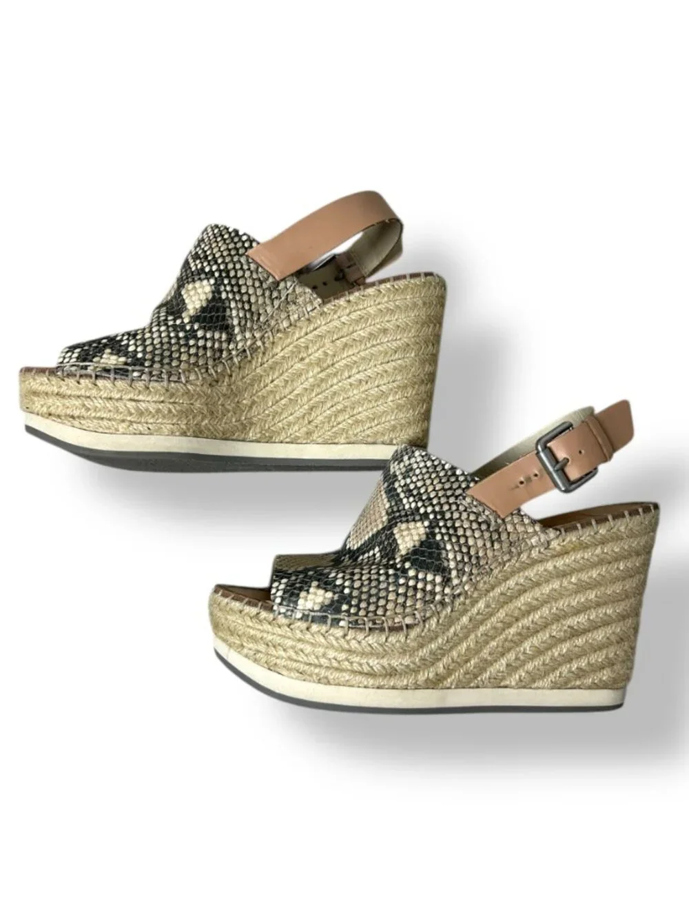 Dolce Vita Shan Peep Toe Snake Print Platform Sandal Sz 6